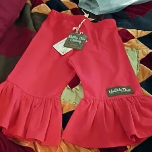 NWT Matilda Jane Kids Red Ruffle Leggings